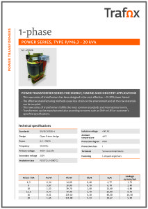 1-PHASE POWER TRANSFORMERS